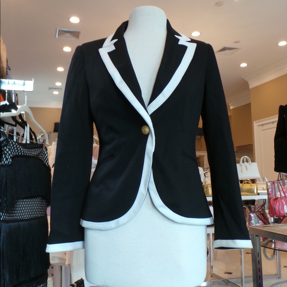 Black Blazer with White Details